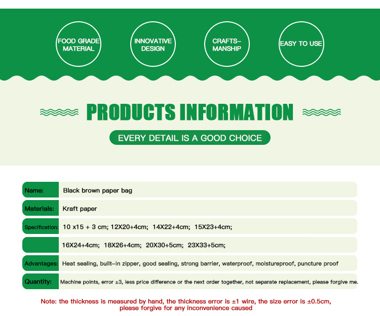 Custom Logo Black Plastic Polybag Food Package with Window Gravure Printing Size Optional