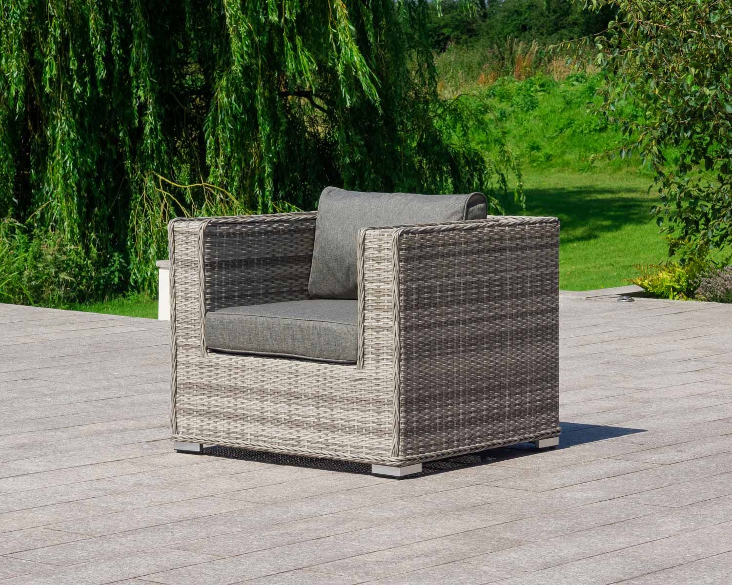 Outdoor Sectional Sofa Patio Conversation Set with Modern Design Wicker Rattan Style