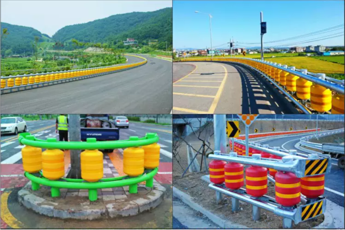 Custom Color Metal 2 Bending Stainless Steel Highway Roller Barrier for Traffic Safety