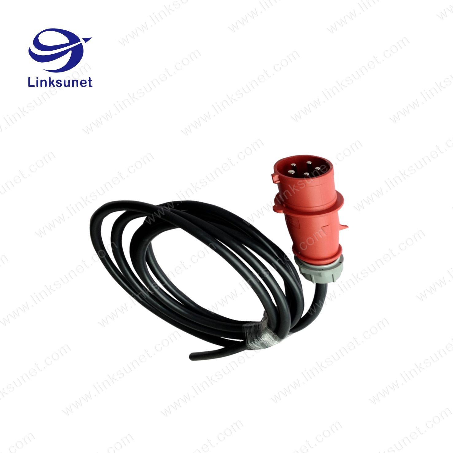 16A / 32A / 63A / 125A PA66 red / blue Circular Connector Cable Assembly With Olflex Classic 110h Wiring Harness