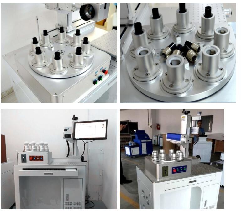 20 Watt CE Led Bulbs Fiber Laser Marking Machine 8 Position