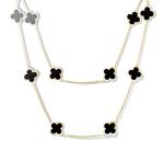 V CA Alhambra long necklace 14 motifs Yellow gold Onyx Necklace VCARB13700