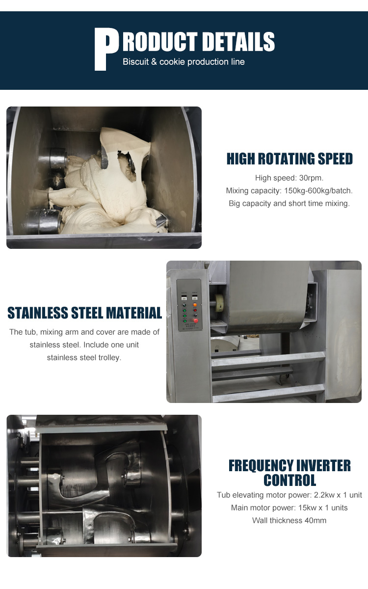Electric Biscuit Mixing Machine , Industrial Horizontal Bread Mixing Machine