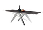 Stylish Rectangular Extendable Dining Table Glossy Stainless Leg Heat Resistant
