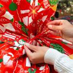 Merry Christmas Large Plastic Gift Sack , 36"×44" Plastic Christmas Gift Sacks