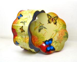 China Customized Flower Shaped Tin Container , Safe Food Storage Containers wholesale