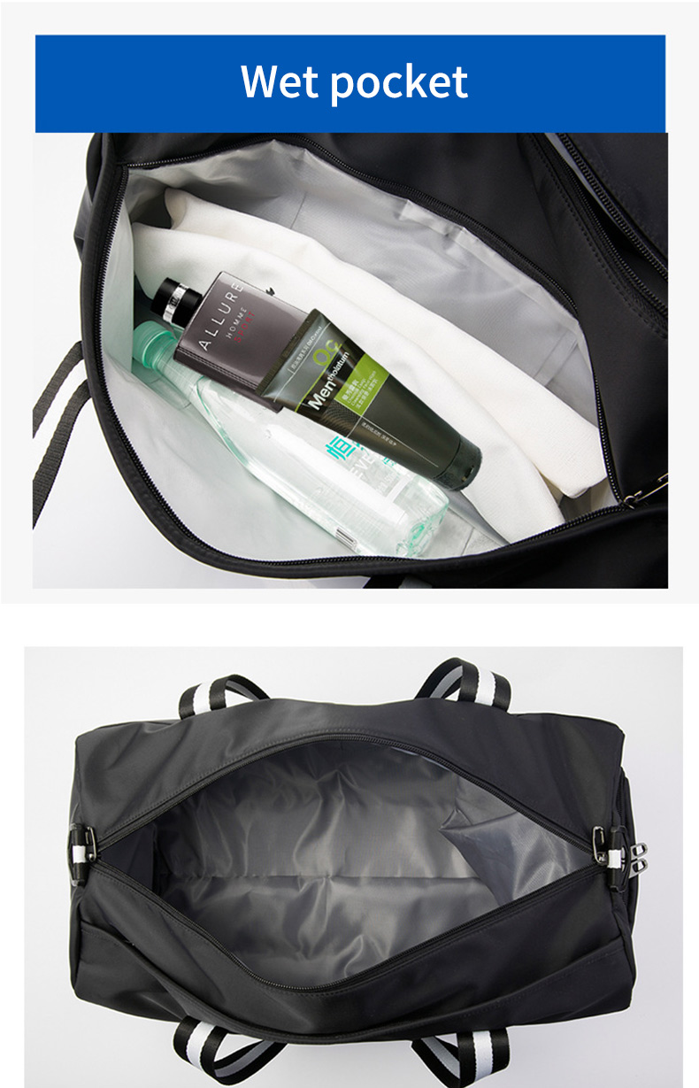 29L Sports Gym Bag Oxford Waterproof Travel Bags With Shoe Pocket