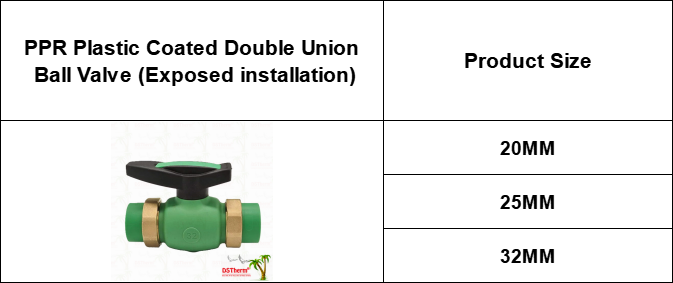 PPR Union Ball Valve Full Bore Ppr Double Union Ball Valve Exposed Installation