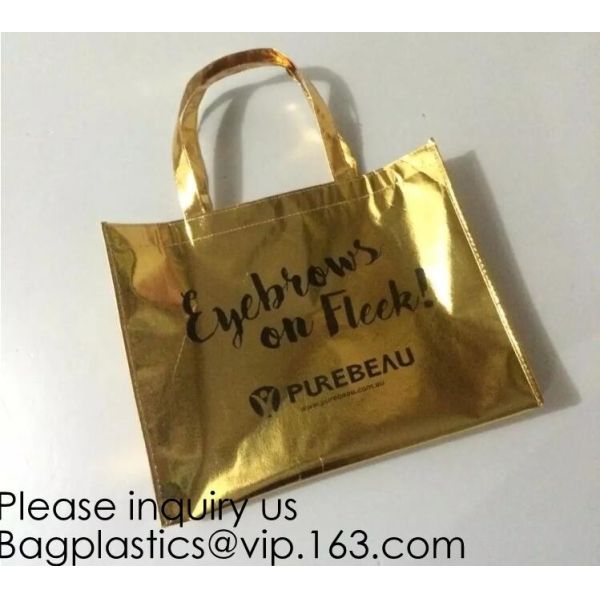 Golden pac Bling Bling Glossy Durable Reusable Medium Non-woven Gift Bag Set Of 5,Shopping Bag,Promotional Bag Silvery