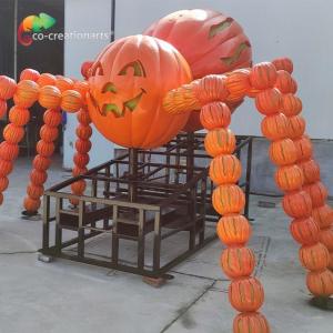 China Customizable Fiberglass Animatronic Halloween Pumpkin Spider For Halloween Festival wholesale