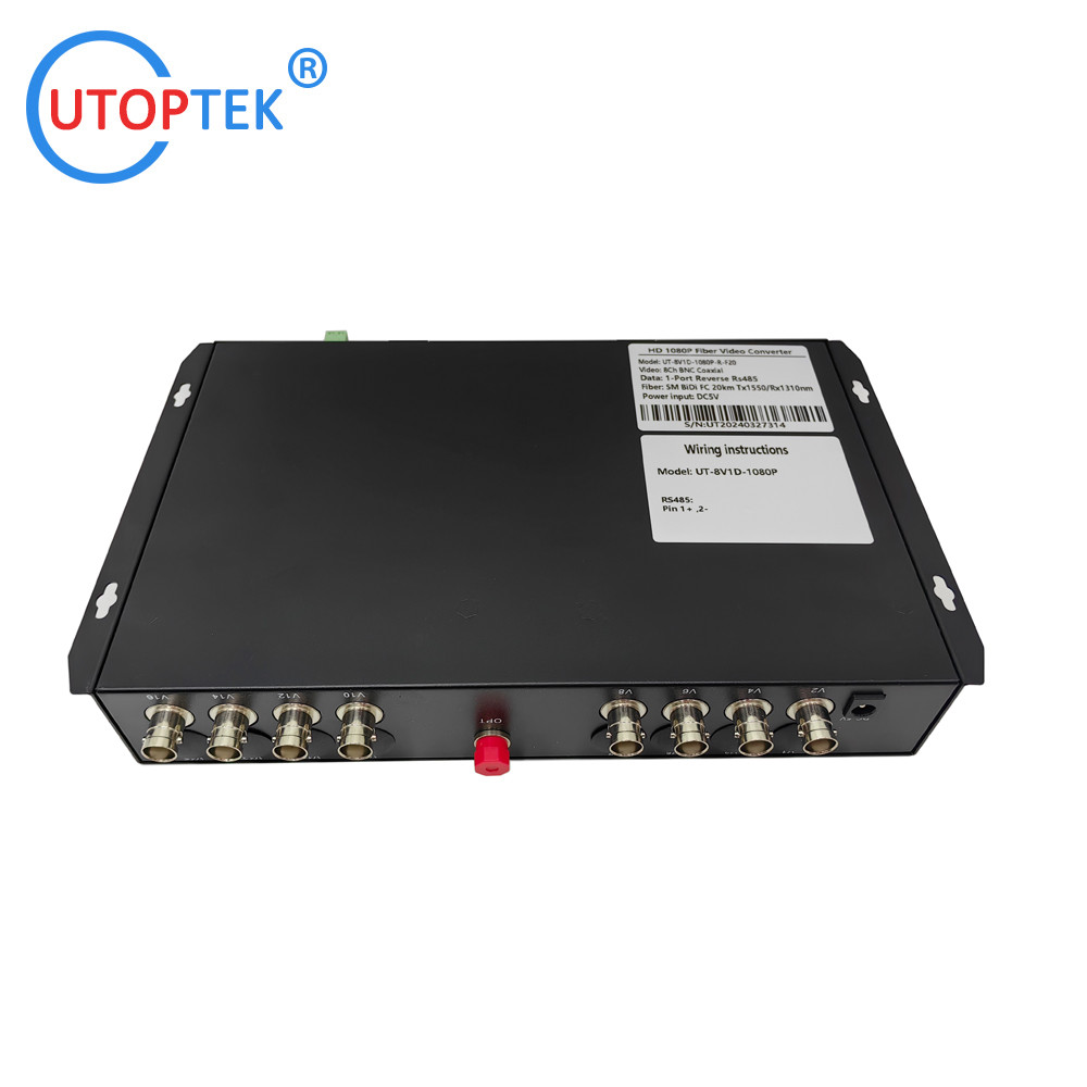 8ch 1080P BNC video, with Rs485 data, Fiber FC/SC/ST 20km, HD-CVI/AHD/TVI 1080P Coaxial Video over Fiber Converter