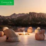 Restaurant Outdoor Wicker Furniture Metal Aluminum Lounge Chair for Comfortable