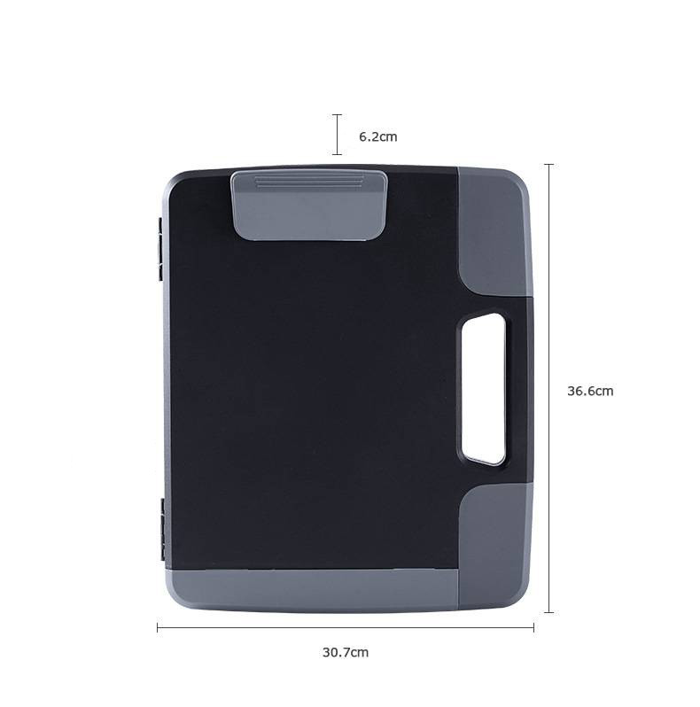 Portable Black Plastic A4 Clipboard Box File Waterproof For School