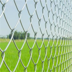 China Silvery Diamond Wire Mesh Galvanized Chain Link Fence 50 Feet Length wholesale