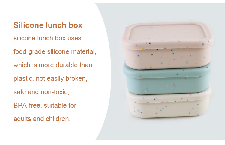 3 Compartment Silicone Lunch Containers , Reusable Silicone Bento Lunch Box Leak Proof