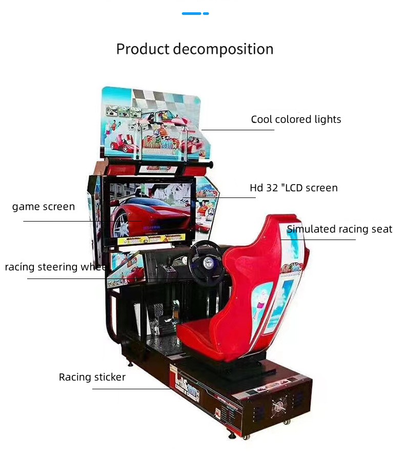 Customized Metal acrylic plastic Racing Simulator Rig for 3D Car Racing Game Machine
