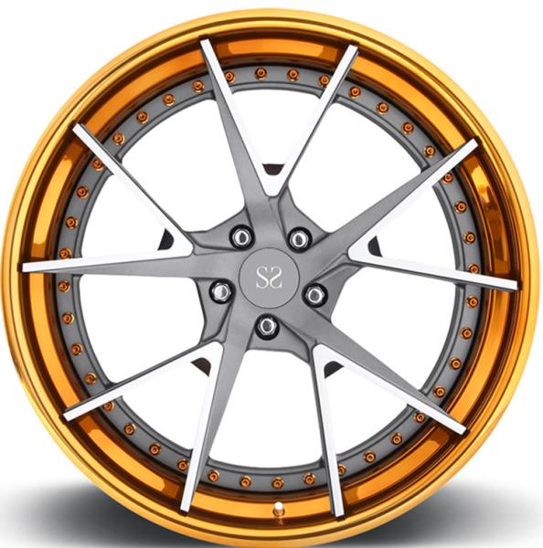 21inch Rims Polish Customized 2-PC Forged Alloy Rims For Maserati / Rim 20"