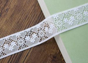 China Water Soluble Poly Milk Embroidered Floral Lace Ribbon Trim Customized wholesale