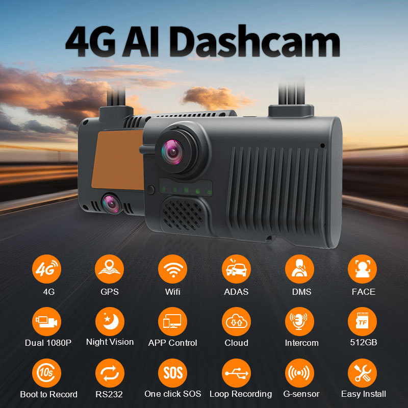 1080P Dual Lens Vehicle DVR with 4G GPS and ADAS