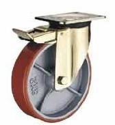 China Total Brake cast iron PU Caster (Europe) wholesale