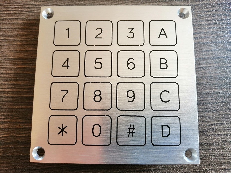 Factory supply IP68 aluminum metal piezo keypad with 16 flat keys
