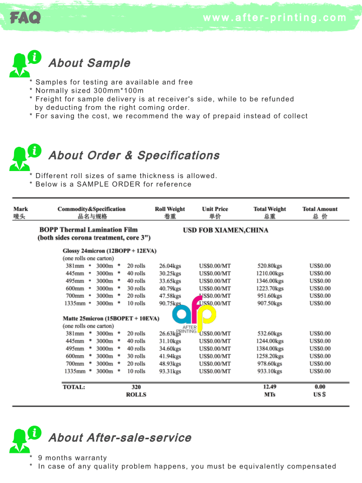 laminate film inquiry
