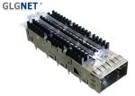 EMI Tabs Single Port QSFP Connector Cage With Heat Sink Light Pipes