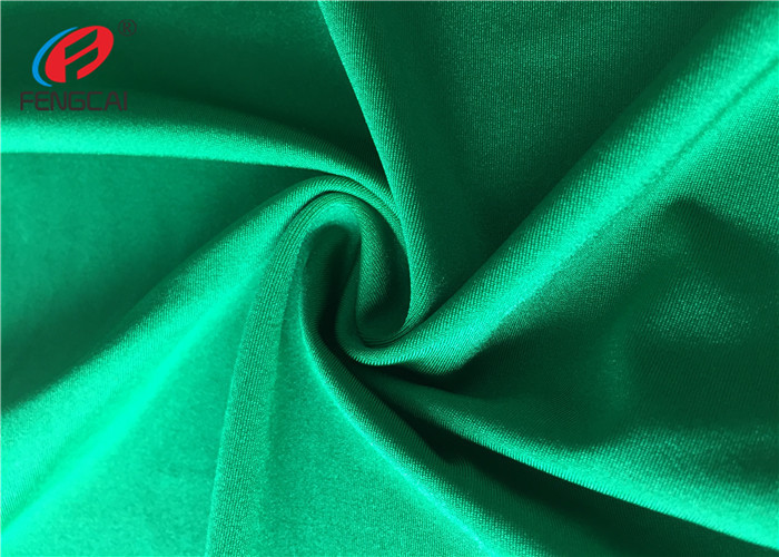 Green Nylon Lycra Swimwear Fabric , Nylon Spandex Blend Fabric Dull Surface