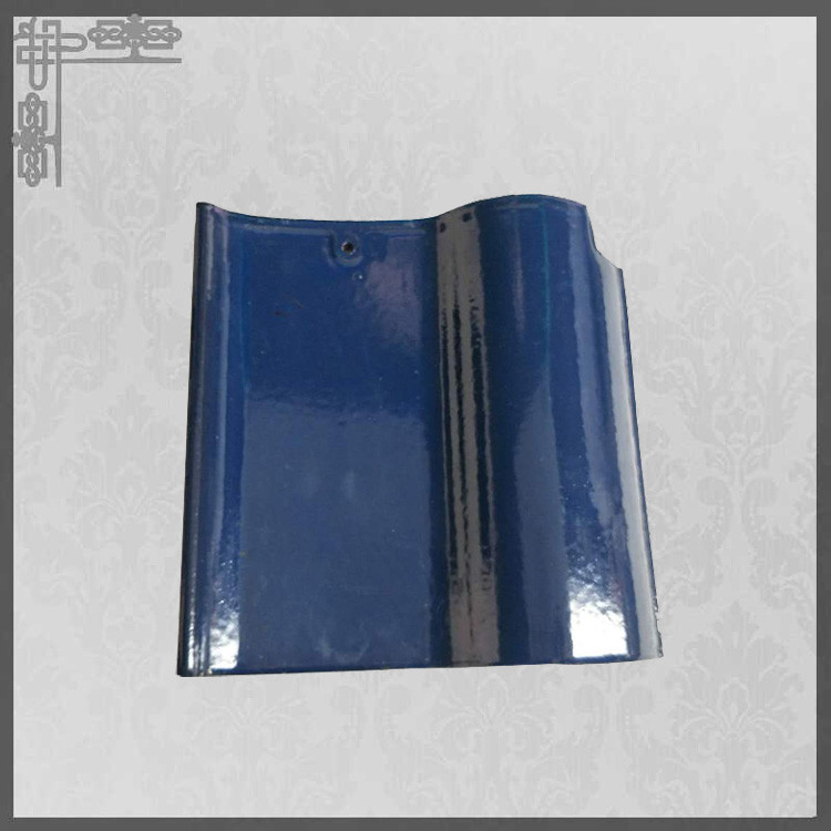 Glossy Black Ceramic Roof Tiles House 220mm Glazed Villa Chinese