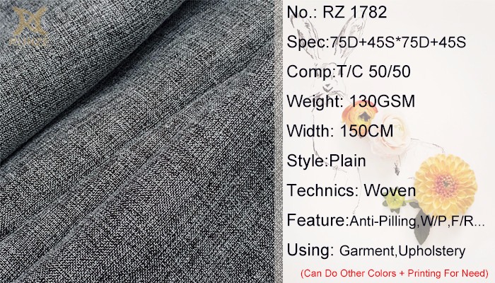 Woven Plain Two-Tone Polyester Cotton Imitation Linen Shirting Fabric