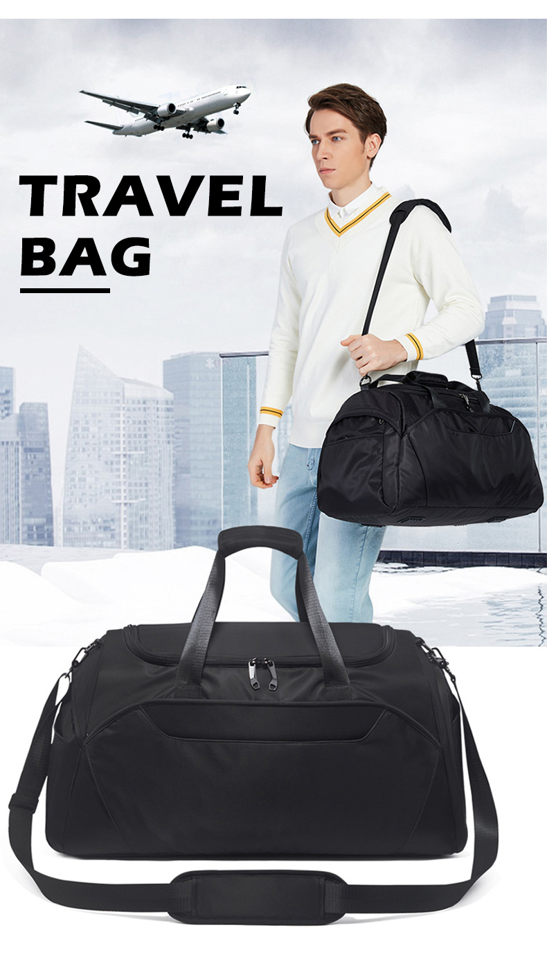 Black Crossbody 55L Duffle Bag Travel Luggage Handbag 1.1KG