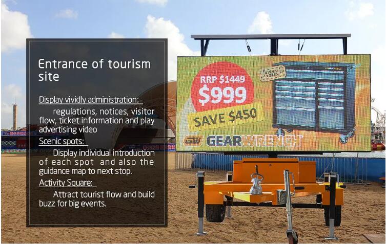 1pcs Outdoor Highway Traffic LED Message Board Screen with Trailer 256*128 32768 Dots