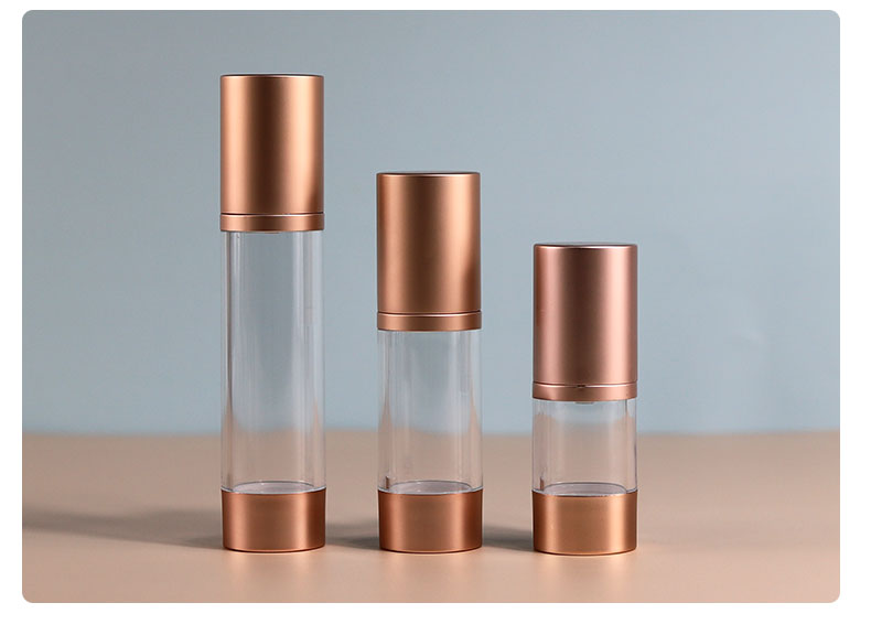 AS Material Luxury Airless Bottle Custom Airless Lotion Bottles Rose Gold
