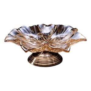 China Luxury Decorative Handmade Bronze Glass Fruit Bowl wholesale