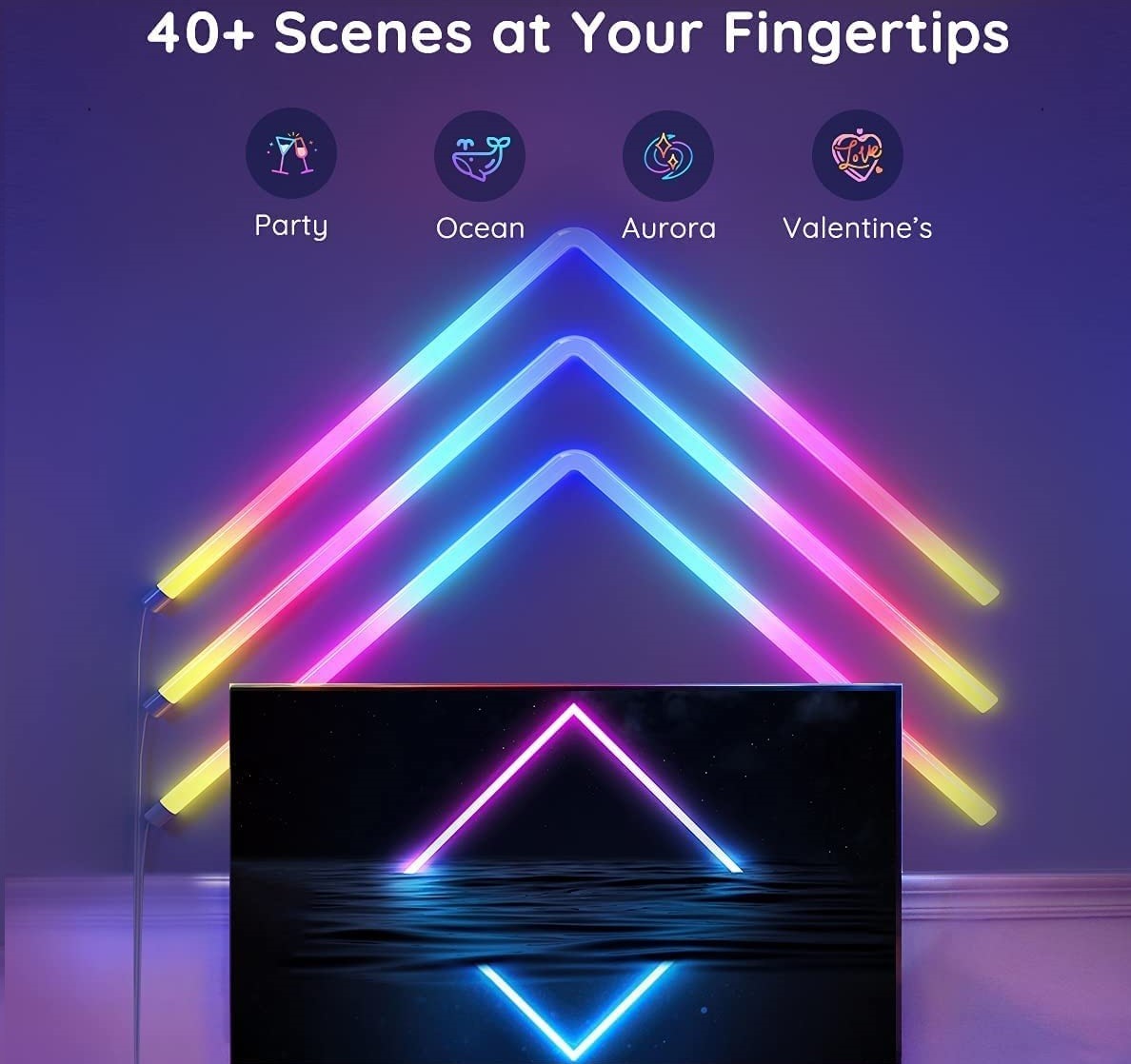 6pc/set programmable TV led back light wifi APP digital rgb led bar lights DIY installation