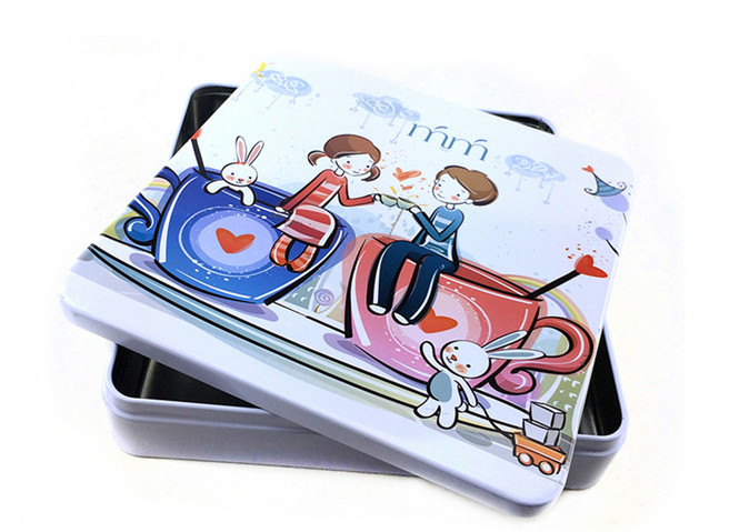 Square Promotional Tin Cans For Facial Mask Packaging , Small Tin Containers