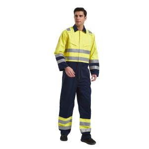 China Inherently Flame Retardant Arc Protection Clothing , Hivis Yellow FR Coverall wholesale