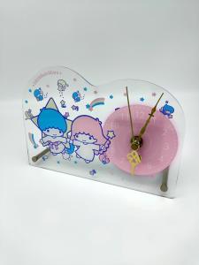 China Inkjet Printing Acrylic Table Clock Engraving With Stainless Steel Stents wholesale