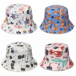 China Animal Fisherman Hat With Printed Cute Cat Cub Fox For Women wholesale