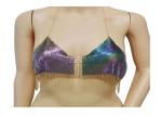 Wedding Aluminum Sequin Lace Fabric / 10mm Flexible Metal Mesh Fabric