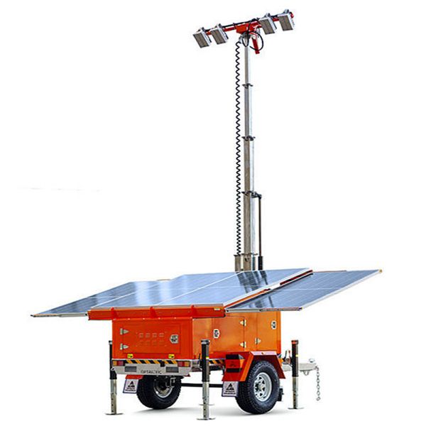 Mobile Lighting Tower Trailer Mounted Solar LED Light Tower Infrastructure Projects Solar Lights for Driveway