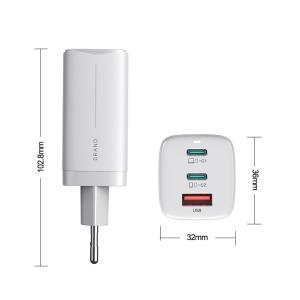 China universal 3 port support 18w fast mini usb c gan technology pd 65w mobile phone charger wall chargers gan for macbook wholesale