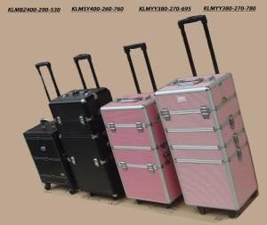 China Aluminum Rolling Travel Makeup Cosmetic Case With Trolley wholesale