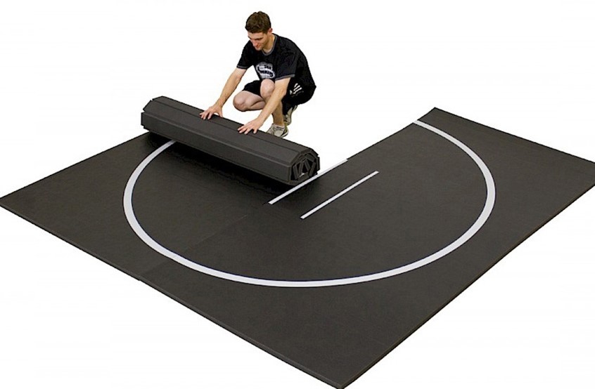 Taekwondo Xpe Floor Mats Flexi Carpet Bonded Foam 6' X 42' X 1-3/8" For Use As Cheerleading And Gymnastics Flooring.