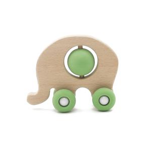 China Educational Wooden FDA Elephant Silicone Teething Rattle Medical Grade wholesale