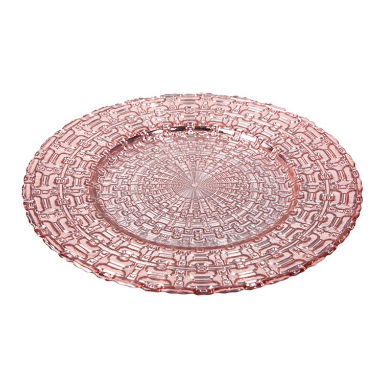 China High Quality Color Decoration Glass Charger Plate for Dinnerware