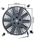 12" Black Automotive Electric Cooling Fans Straight Blade 1 Year Warranty