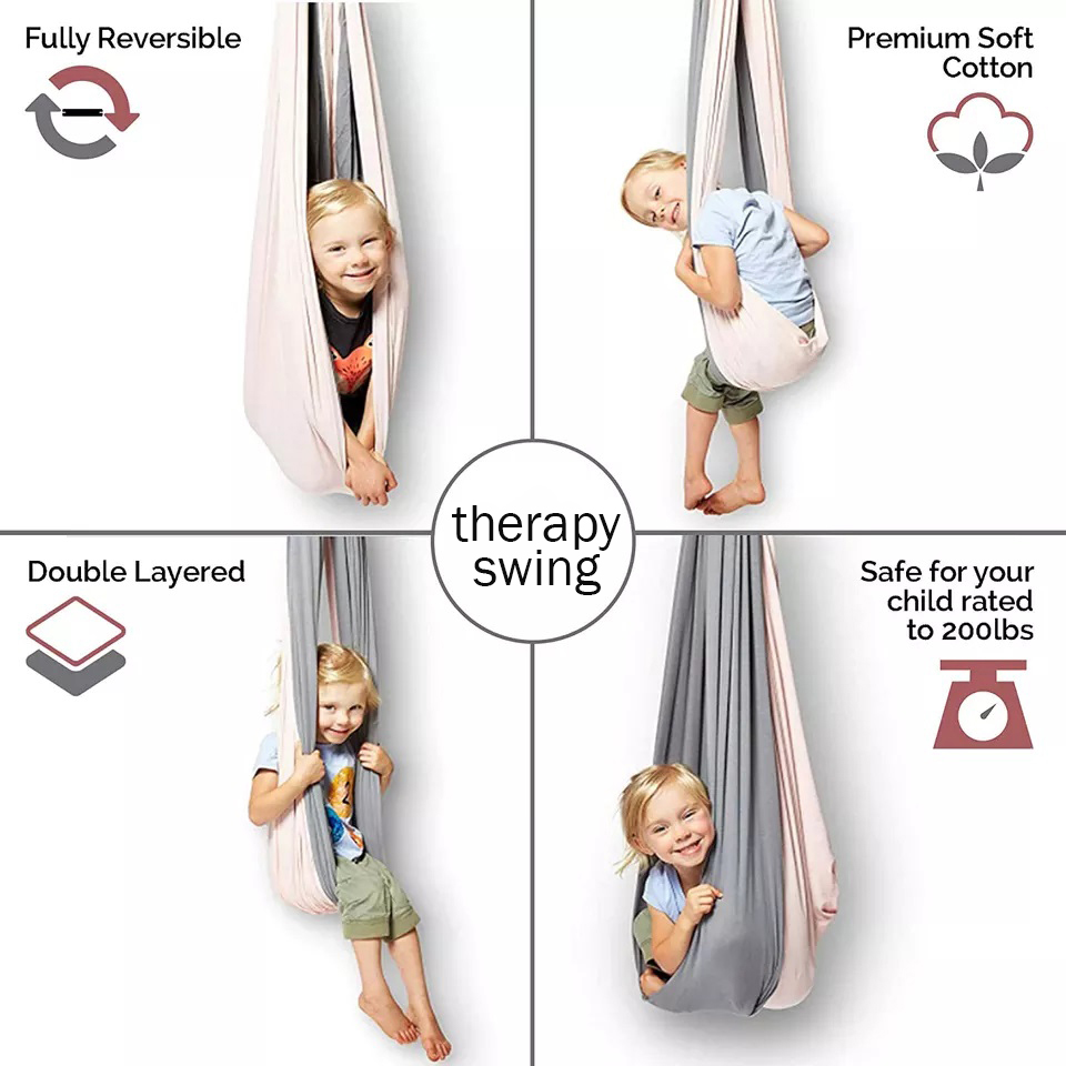 Mail Packing Kids Children Double Therapy Sensory Aerial Yoga Hammock Swing Custom Logo