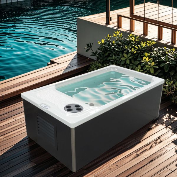 2 Persons Acrylic Rectangle Ice Tub Athelets Therapy Cold Plunge With Chiller