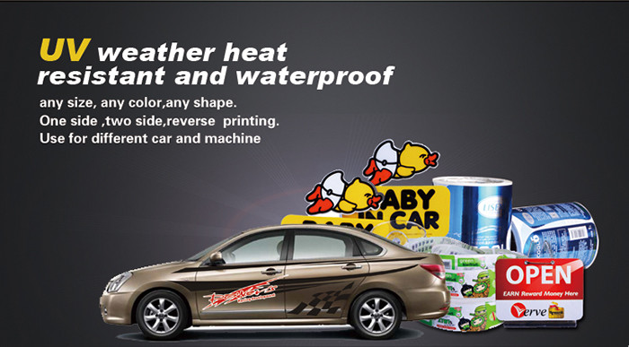 Custom Printed UV resistant transparent liner clear adhesive vinyl car decal sticker